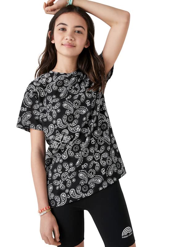 Image of happy nation Girls Relaxed Cotton Short Sleeve T Shirt