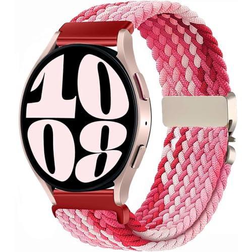VELULYX Correa trenzada de nylon compatible Galaxy Watch 7/FE/6/5/4 40mm 44mm, 20MM Correa elástica para Galaxy Watch 6 Classic/4 Classic/5 Pro/3 41mm/Active 2/Active 40MM