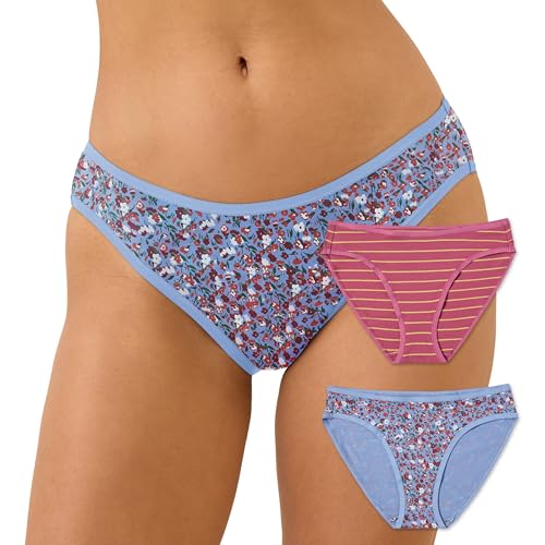 Image of Pact Women's Organic Cotton Bikini Underwear, Classic Fit Panties with High Cut Leg