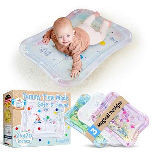 TummyTime Wassermatte by Freudeskind Baby Wasserspielmatte 100% Phtalate- & BPA-frei ab 0 3 6 oder 9 bis 24 Monate Sensorische Montessori Spielmatte Babyspielzeug Bauchlage - Klein