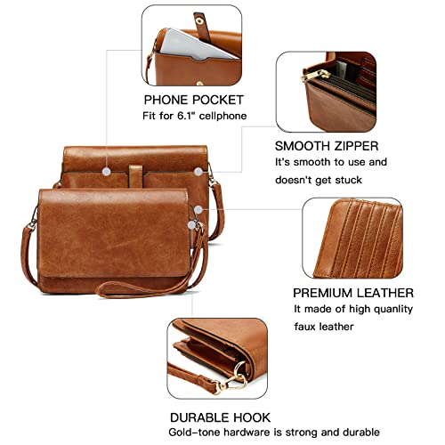 BROMEN Crossbody Bags for Women Small Cell Phone Shoulder Bag Wristlet Wallet Clutch Purse4