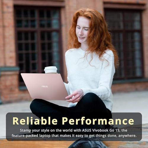 Image of ASUS Vivobook Go 15.6 inch FHD Laptop, Intel Pentium Silver N6000, 4GB RAM, 128GB SSD Drive, ‎Intel HD Graphics, HD Webcam, Wi-Fi 5, with 1-Year Office 365, Win11, Pink
