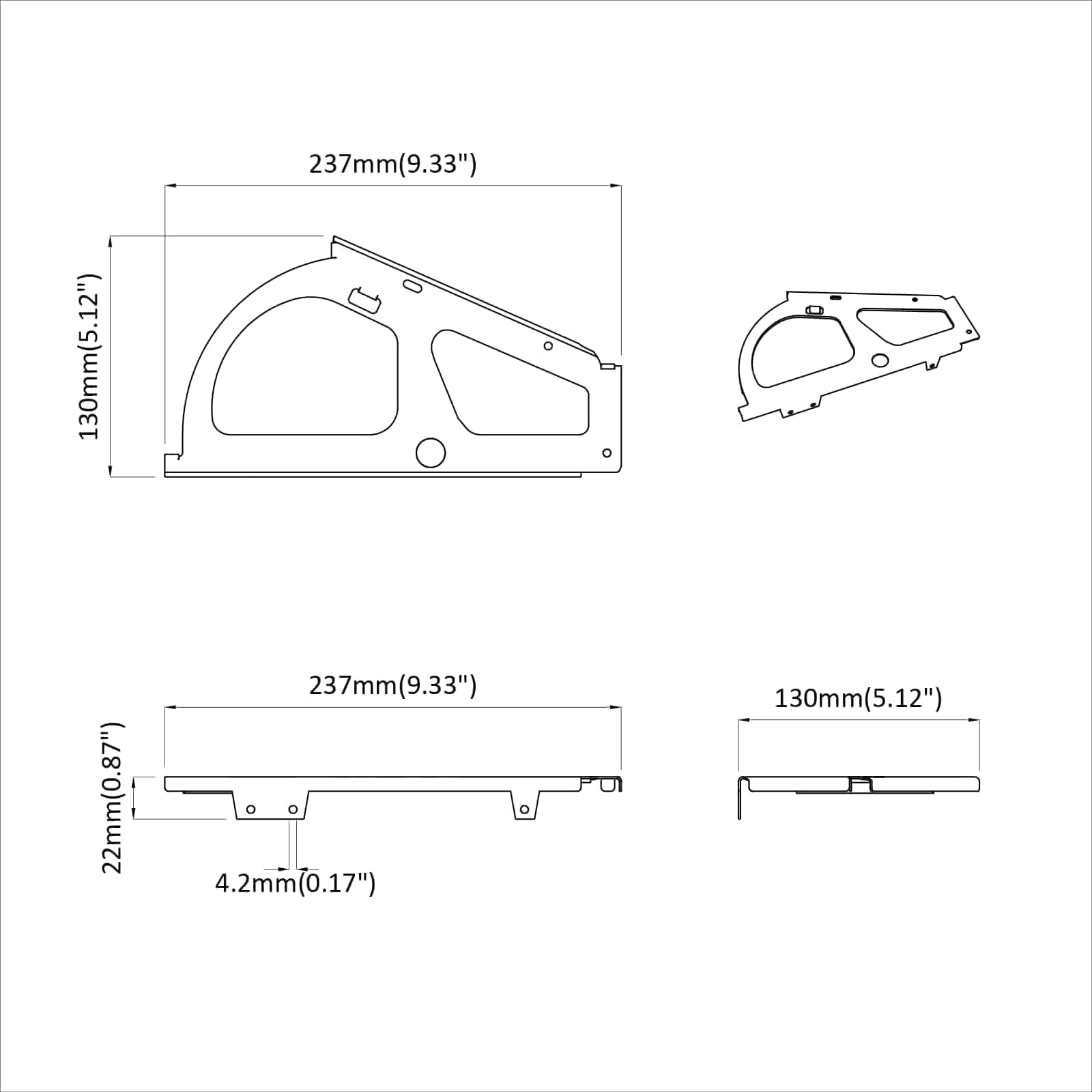 Cerniera a ribalta in ferro argentato, 235 x 155 x 30 mm, 2 pezzi, robuste cerniere per mobili, per armadio, porta, sportello e scatola, ideale per cucina, giardino, fai da te e riparazione