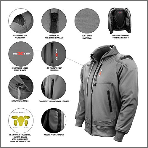image for PROFIRST Motorbike Protective Hoodie Motorcycle Fully Armoured Jacket 