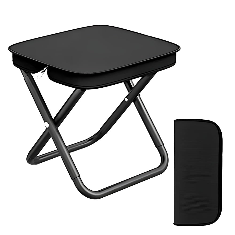 TONGIHS 1 Pcs Portable Folding Camping Stool,for Hiking,Backpacking,Black