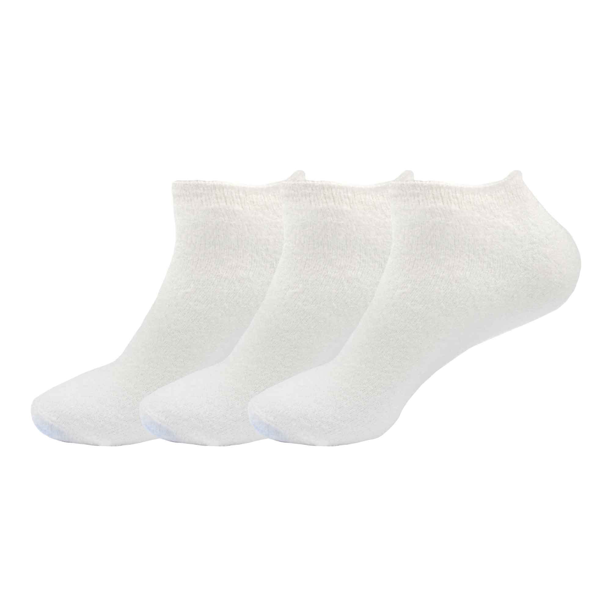 BambooMN Women's Super Soft Aloe Infused Fuzzy Nylon Spa Socks - Size 4-8 - Solid White - 3 Pairs