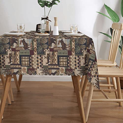 Ewmar Rustic Lodge Bear Table Cloth, Washable Fabric Polyester Rectangular Table Cover For Restaurant Wedding Party 54X72 Inches #TOP2