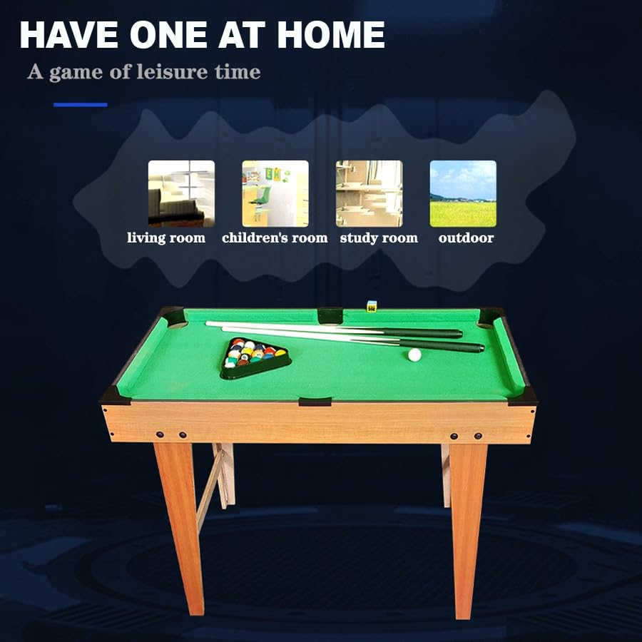 SKY LAND 31-Inch Tabletop Billiards Set - Portable Pool Table Game for Kids and Adults - Includes 2 Cue Sticks, Chalk, and Full Set of Balls - Ideal for Home, Office, or Party Entertainment
