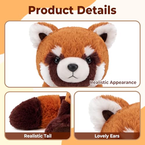 Image of Ditucu Red Panda Stuffed Animal 8 inch Cute Realistic Plush Toys Ultra Soft Plushies Gifts for Kids