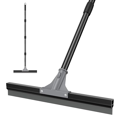 nacena Floor Squeegee with 62-in Long Adjustable Handle, Black Grey