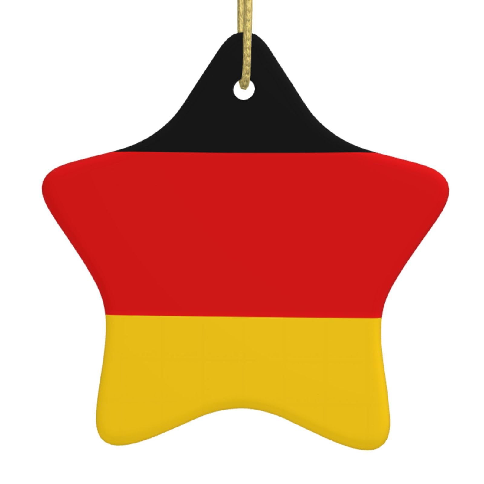 Jyckat White Christmas Star Hanging Ornament, Christmas Tree Decoration For Party Decoration And Xmas Day - German Flag