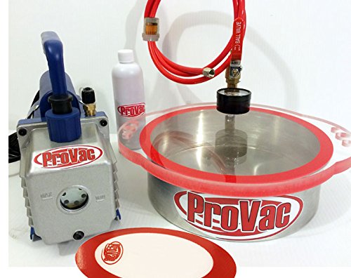 ProVac 1 Gallon Flat Vacuum Chamber Kit to Degass Urethanes, Silicones, Epoxies and Burlwood