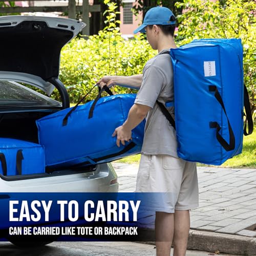 TAILI Blue Heavy Duty Moving Bags,Extra Large Clothing Storage Bags with Sturdy Zipper and Strong Handles,Clothes Storage Bins for Moving Supplies,Camping,Alternative to Boxes(4-Pack) - Image 4