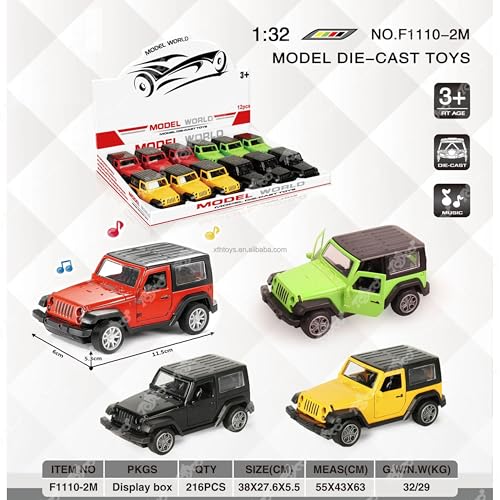 Image of toyco Alloy Metal SUV Toy Car for Kids | Pull Back Unbreakable Small Toy Cars | Openable Doors, Smooth & Shiny Edges |1:36 Scale | Gift Toys for Boys and Girls Age 3+ | (Multicolor)