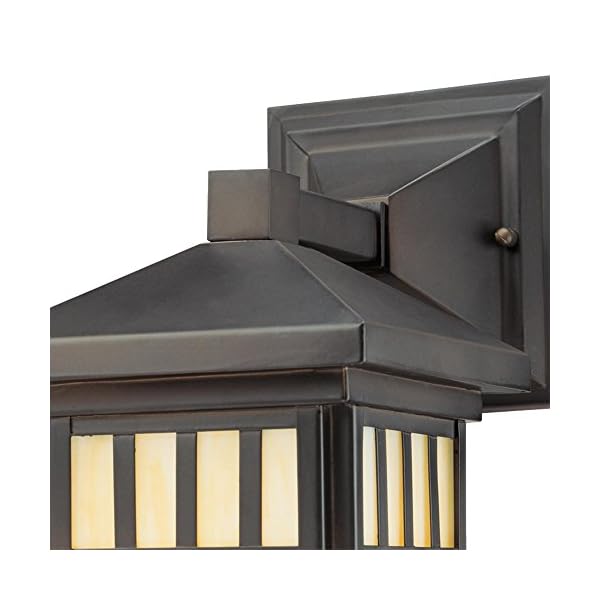 Westinghouse Lighting 6732800-2pack Westinghouse 6732800 Burnham One-Light Außenwandlaterne auf Stahl mit Honig-Art-Glas… – Bild 4