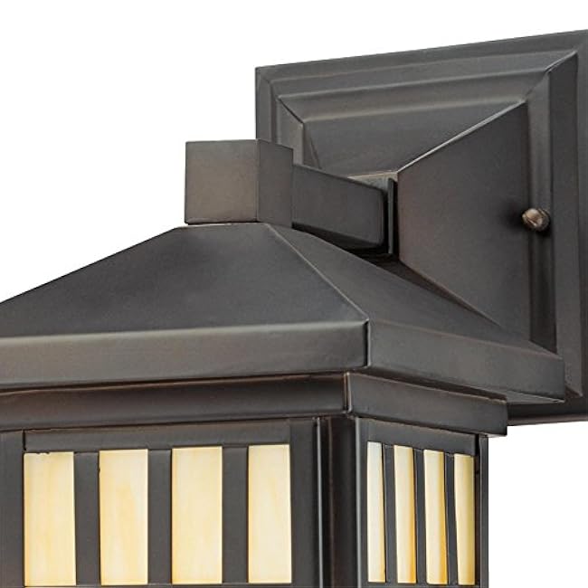 Westinghouse 6732800 Burnham One-Light Exterior Wall Lantern on Steel with Honey Art Glass, Oil Rubbed Bronze Finish, 1 Pack