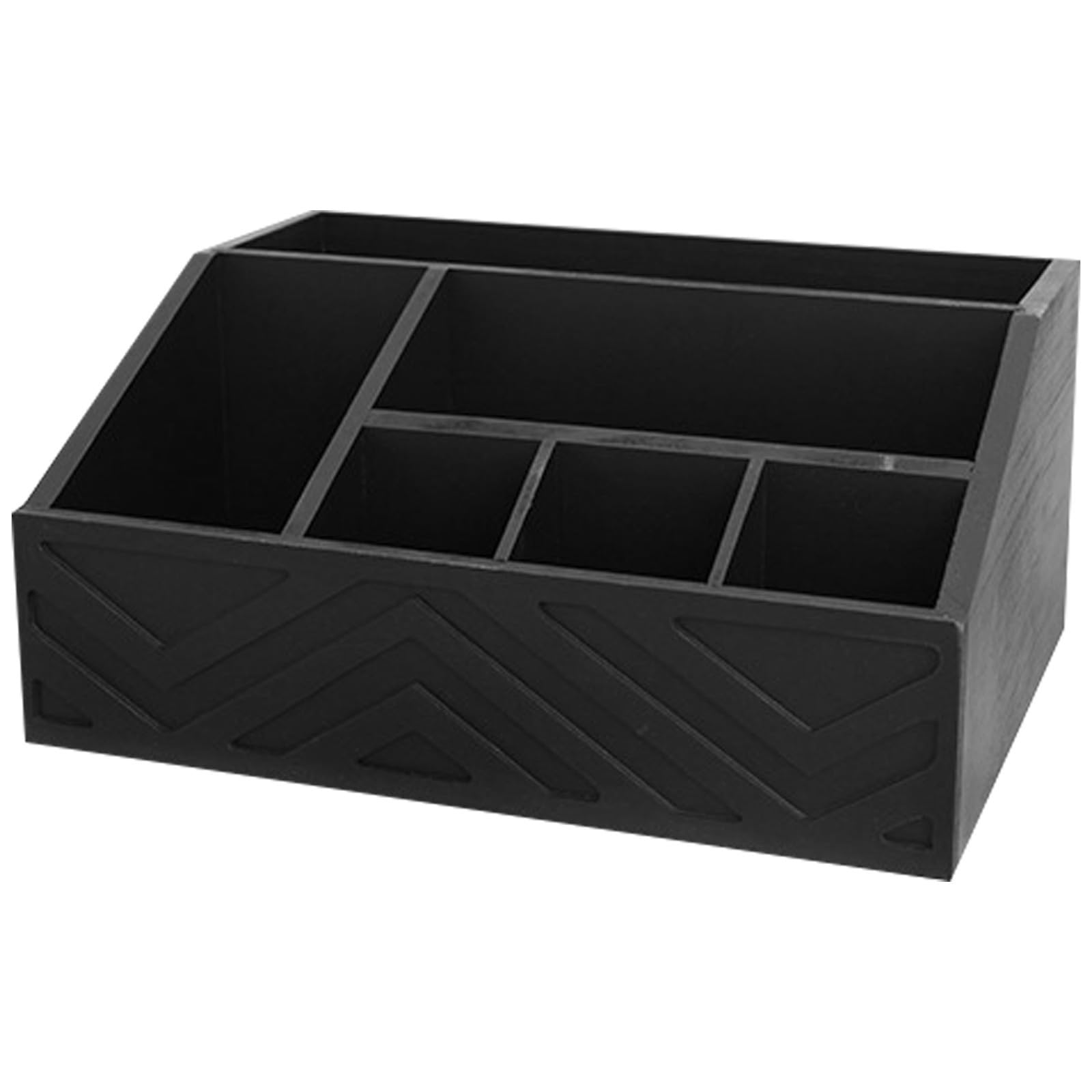 VANZACK Boîte d'organisation du courrier en Bois à 6 Compartiments, Noir, pour Cuisine et Bureau, Rangement de Bureau Compact et tri des Lettres