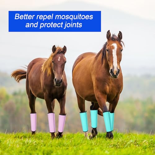 Image of Set of 12 Mesh Fly Boots for Horse Breathable Mesh Horse Boots Protective Horse Leg Loose Wraps Horse Leggings for Preventing Flies and Mosquitoes Bites