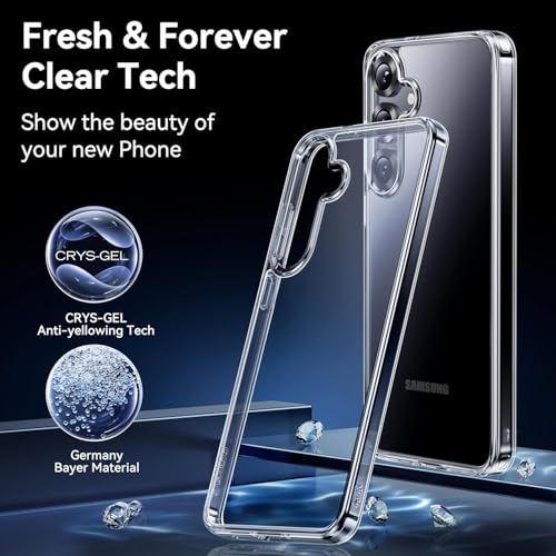 Image of NISHTECH for Samsung Galaxy S25 Plus 5G (2025) Premium Transparent Hybrid Soft Slim Dust Proof Back Case Cover with Camera Protection, Silicone
