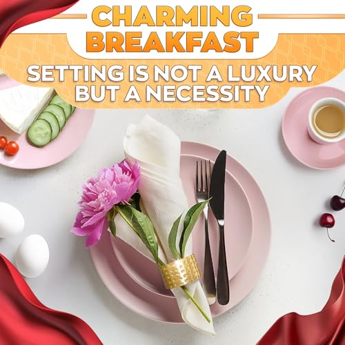 Image of Easter Hammered Gold Napkin Rings Set of 12 - Classic & Reusable Metal Napkin Ring Holders 1.8 inchx1.1 inch for Banquets, Weddings, Family and Holiday Dinner Gatherings, Gift Giving & Easter Table Decoration