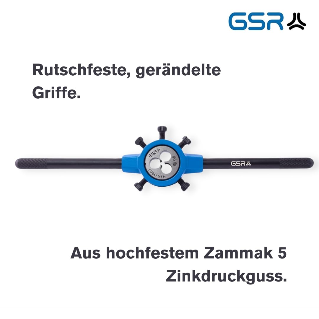 Set Matrici GSR Profi HSS 8 Pezzi - Filettatrici Metriche M3-M12 Per Filetti Esterni