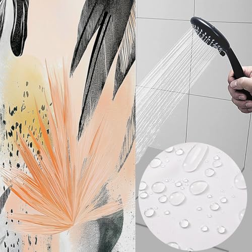 Rideau de bain séchage rapide lavable en polyester contre l'humidité constante - 4
