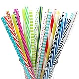 25 Pieces Reusable Straws,Colorful Individually Wrapped Drinking Straw,BPA-Free,9 Inch Thick Plastic Straw Fit for Mason Jar Tumbler,Family or Party Use,Cleaning Brush  Included