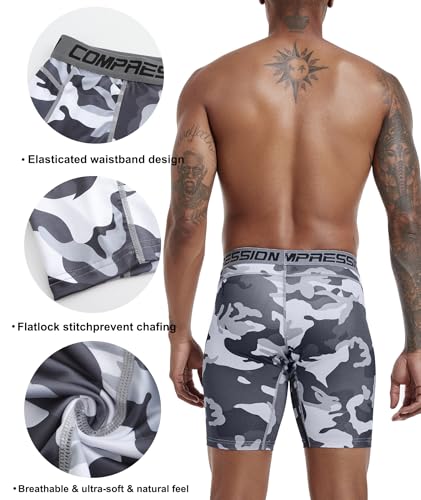 Can You Wear Compression Shorts in Public? Unpacking the Dos and Don'ts 3 Holure Men's 3 Pack Sport Camo Compression Shorts Mens Underwear Spandex Shorts Workout Running,red,Green,Gray,Camo,01-M