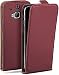 Produktbild moex Flip Case für HTC One M8 / M8s Hülle klappbar, 360 Grad Rundum Komplett-Schutz, Klapphülle aus Vegan Leder, Handytasche mit vertikaler Klappe, magnetisch - Weinrot