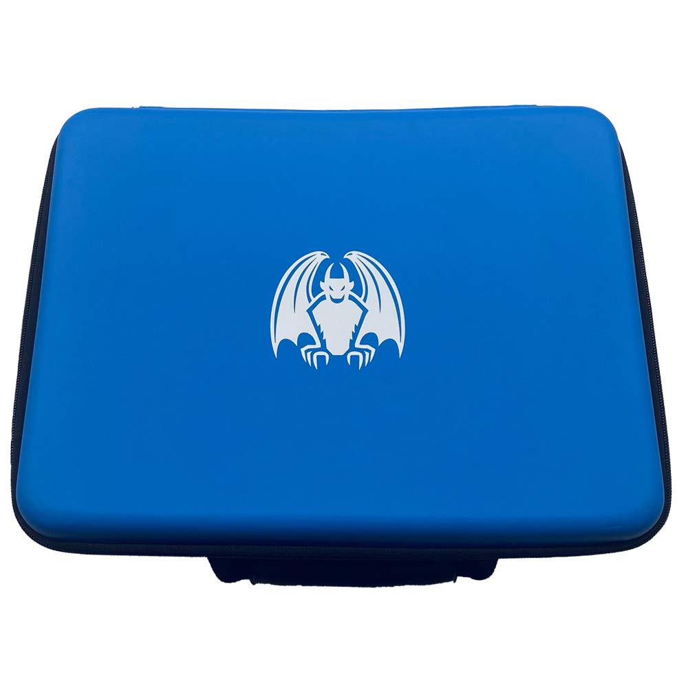 The Grinning Gargoyle - Large Premium Quality Portable Card Carry Case - Carrying Holder for Over 2400 Cards in Sleeves or Deck Storage Box - Organise and Protect Game Decks - CCG TCG (Blue)