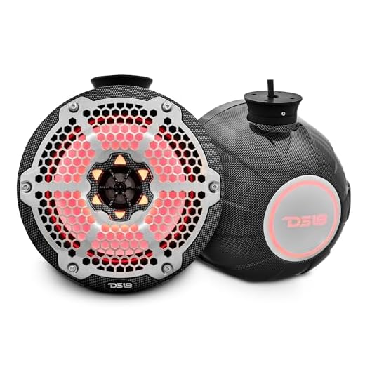 DS18 CF-PS8 2-Way Wakeboard Tower Speakers with Integrated RGB Lights - 375 MAX - Perfect for Jet Skies, Ideal for ATV, UTV, Jeep, Side by Side, Marine,RZR