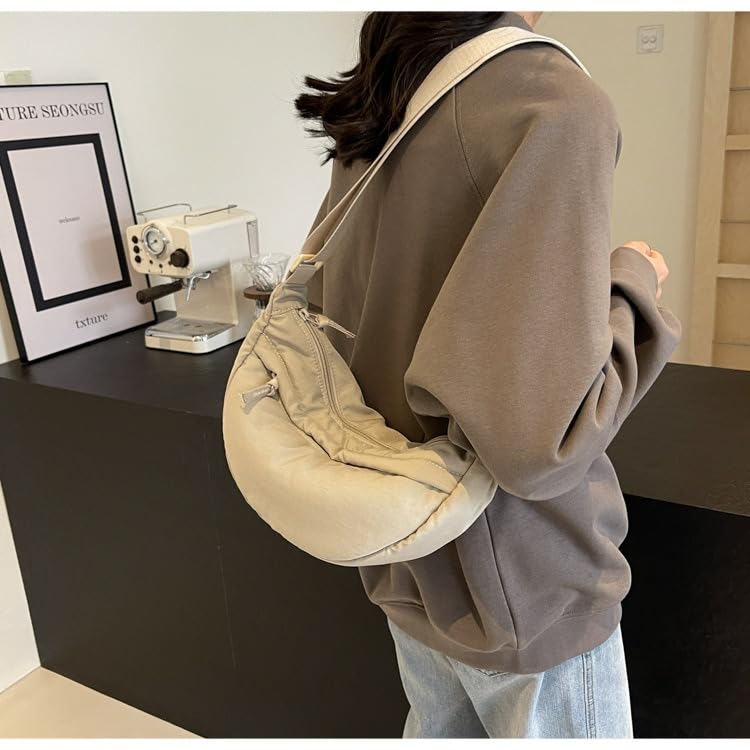 KARRESLY Fanny Packs Nylon Crescent Crossbody Purses Bag for Women Men Fashion Waist Packs Travel Sling Bag3