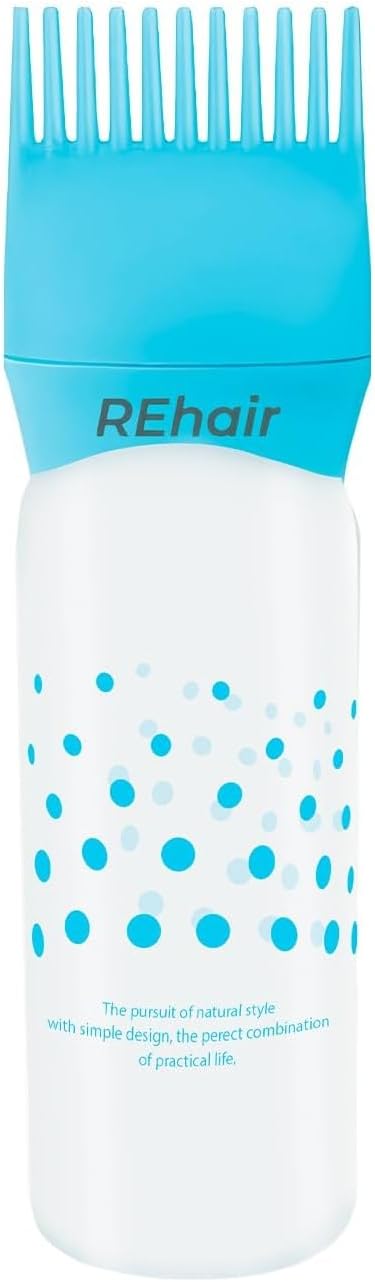 Hair Oil Applicator Comb with bottle (Blue)