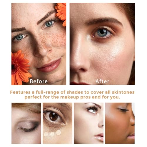 2 PCS Flawless Colour Changing Warm Skin Tone Foundation, Makeup Base Nude Face Liquid Cover Concealer (2 Pcs Foundation) – Image 5