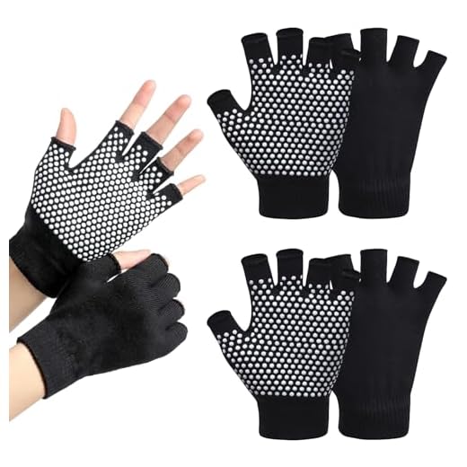 SwirlColor Guantes Yoga Antideslizantes Mujer, Guantes de Agarre para Ejercicios de Pilates sin Dedos con Puntos de Silicona Blanca 2 Pares