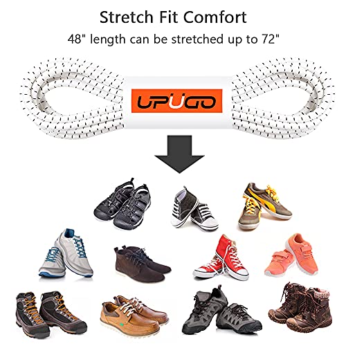 Image of UpUGo Elastic Shoe Laces, No Tie Shoe Laces Tieless for Kids, Adults, Elderly, One Size Fit All