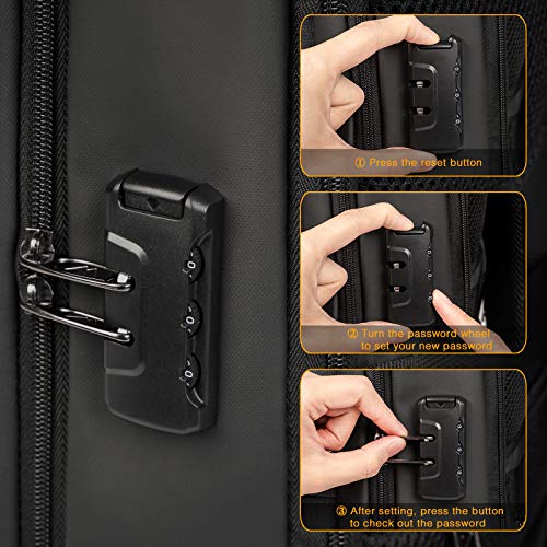 Anti Theft Hard Shell Laptop Backpack 15.6 Inch, Waterproof Expandable Business Computer Backpack With Usb Charging Port And Lock For Men, Women Durable College Student Bookbag Travel Daypack, Black #TOP3