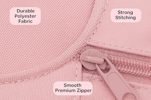 Image of Kawaii Cute Rabbit Pencil Pouch for Kids with Cute Cat Eraser Set | 6-Layer Multi-Pocket Pen Bag for Girls | School Stationery Kit Combo | Cute Bunny Design Pink Pouch