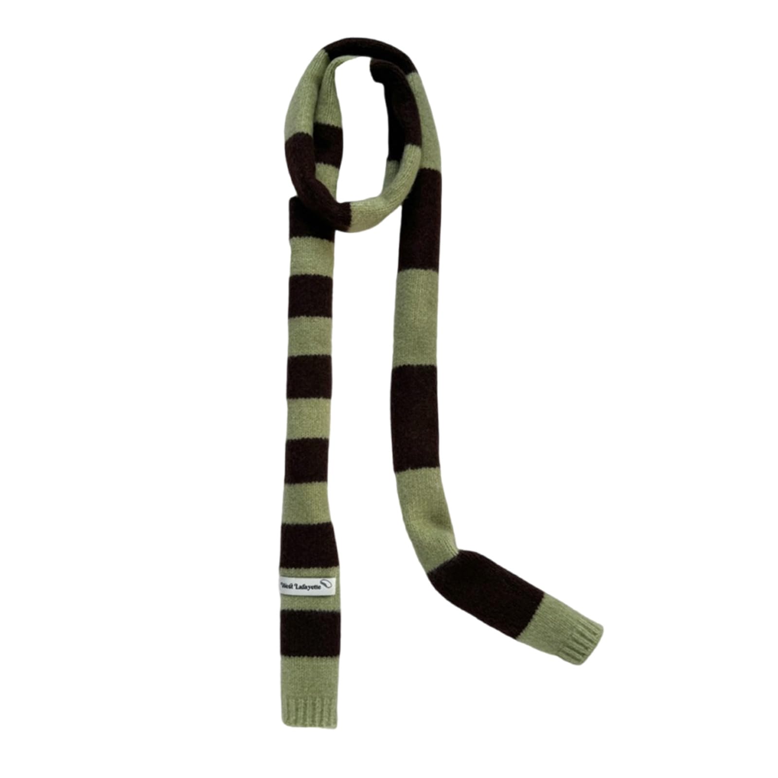 Wastebin Women's Dark Coffee Green Stylish Skinny Scarf Cold Weather Knitted Neckerchief Multipurpose Scarves Winter Accessory