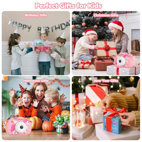 Image of toddler camera toys for girls age 3-12 birthday gift toys 48MP HD for kids digital camera HD 1080P video camera for toddlers toys gifts