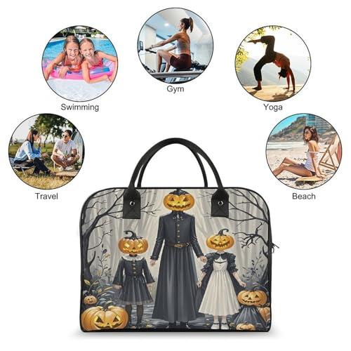 Bolso mochila familiar Pumpkin Head con capacidad grande miniatura 4