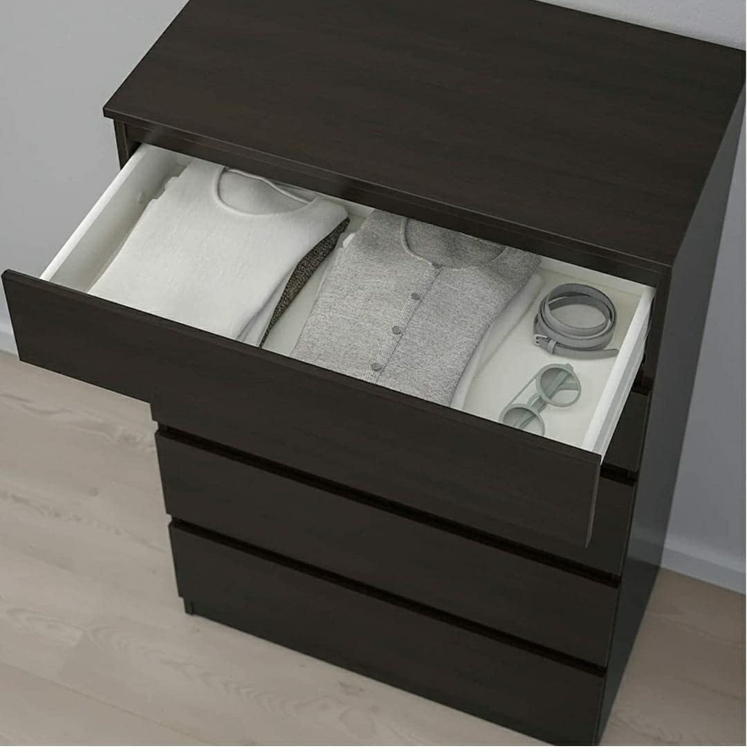 Hexagon Furnitures Engineered Wood Premium Chest Of Drawers For Multipurpose Used With Telescopic Channels/Dark Brown, Matte 1
