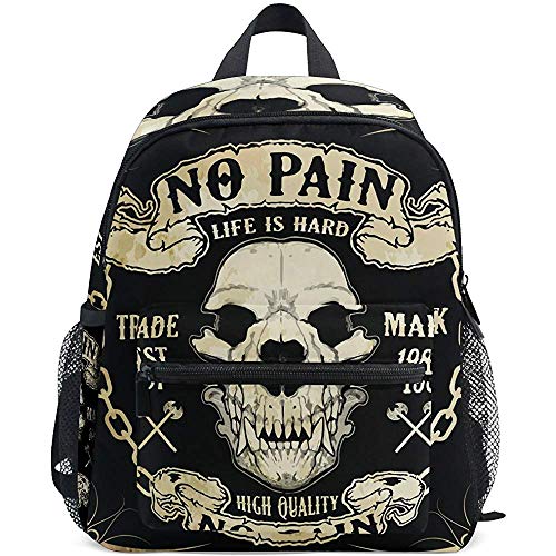 Travel Backpack Mochila De Preescolar para Niños Pequeños con Calavera Gótica Y Bolsos