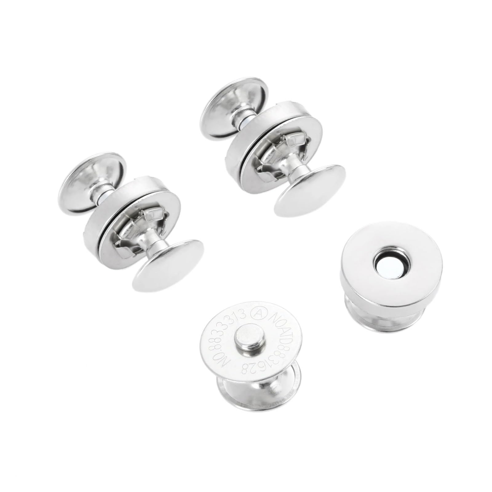 Magnetic Press Studs 10 Sets Metal Magnetic Snaps Double Rivet Clasps Buckles Leather Bag Purse Clothes Sewing Accessories(A 14MM)