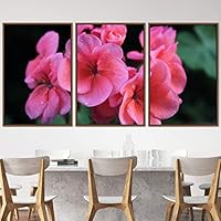 3 Piece Framed Canvas Wall Art Pink Blossom Canvas Prints Home Artwork Decoration for Living Room,Bedroom - 16