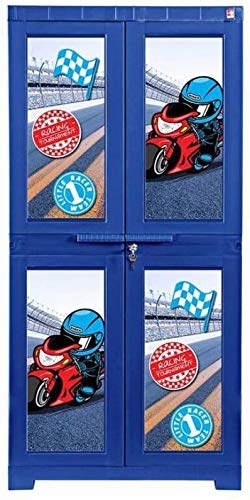 Image of Cello Big Little Racer Kids Plastic Cabinet Blue,2 Door