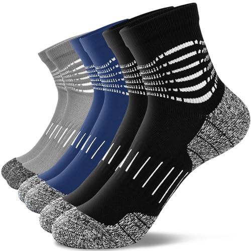 Image of IRAMY Ankle Compression Socks for Women Men Plantar Fasciitis Relief 3 /5 Pairs Cushioned Athletic Running Socks