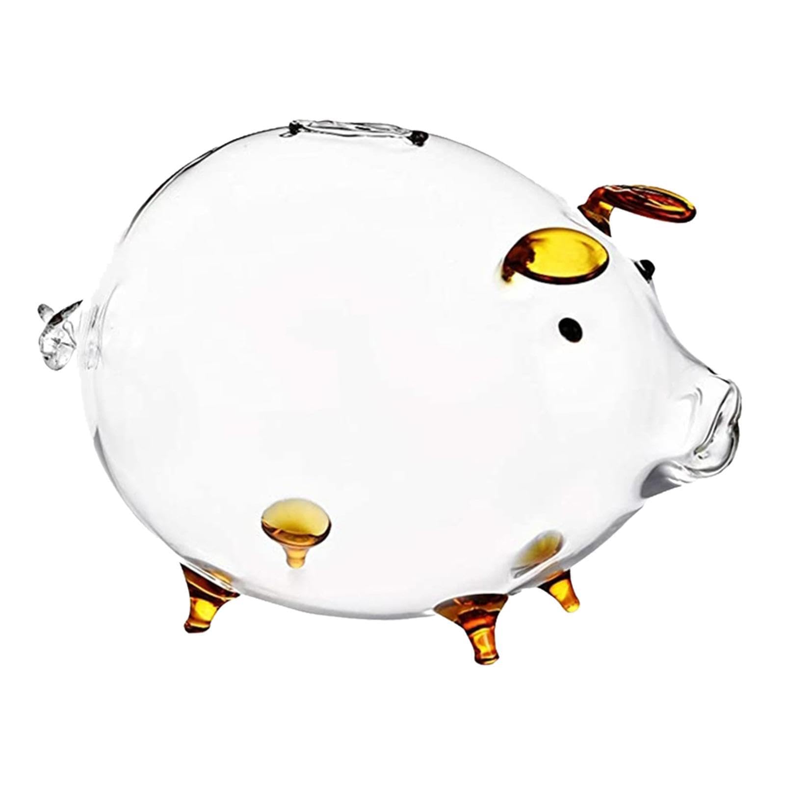QIXCXAZ Modern Glass Piggy Bank Money Storage Box Sleek Contemporary Spaces While Teaching Kids About Saving Light Weight Animal Statue Money Storage Piggy