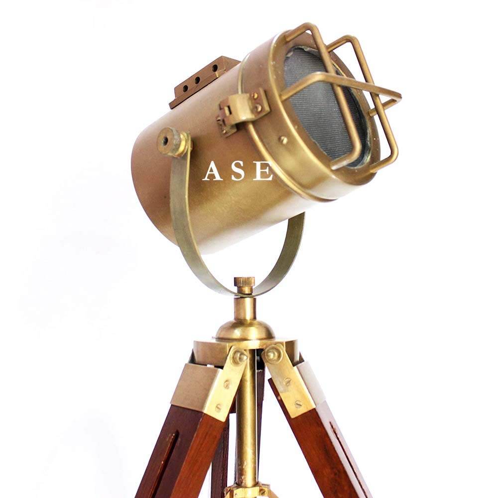 A S E Antique Floor Lamp with Tripod Searchlight Modern Floor Standing Lamp Light Nautical Floor Lamp/for Home Decor/Office Decorative