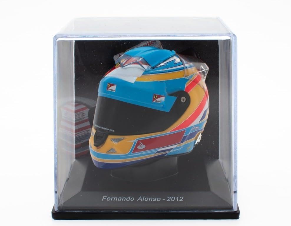 OPO 10 - Casque de Formule 1 Compatible avec Ferrari F1 : Fernando Alonso 2012 - échelle 1/5 -...